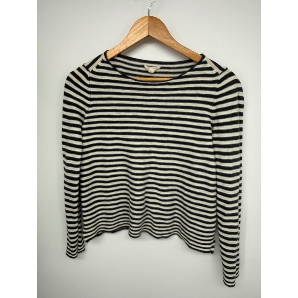 Eileen Fisher Petite Small Organic Linen Cotton Striped Sweater Nautical Sz. SP